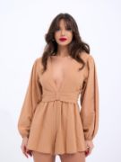 6528 TULUM ELBİSE-CAMEL resmi